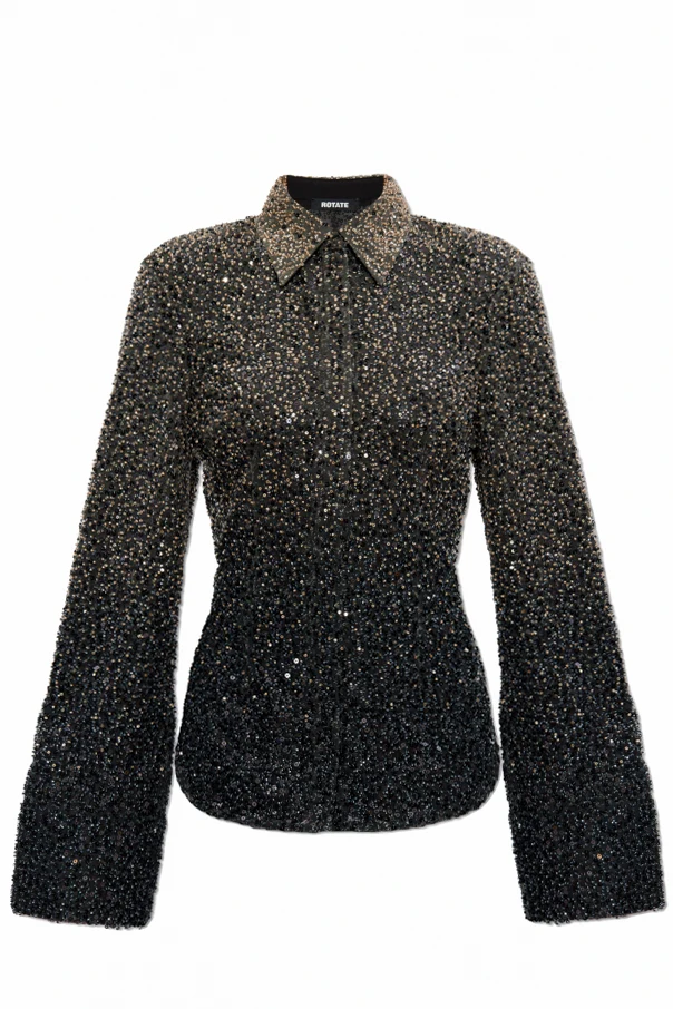 CZARNY Cekinowa koszula