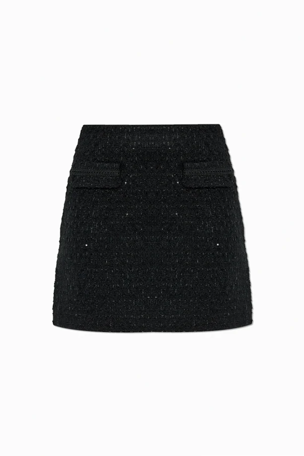 BLACK Tweed skirt `Gzkeiko`