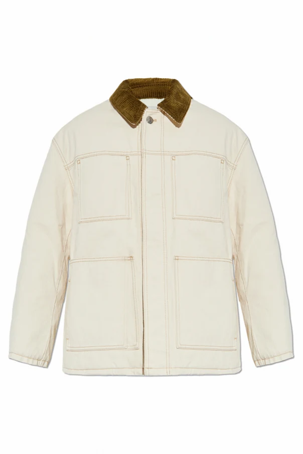 NAVY BLUE Insulated jacket with corduroy collar