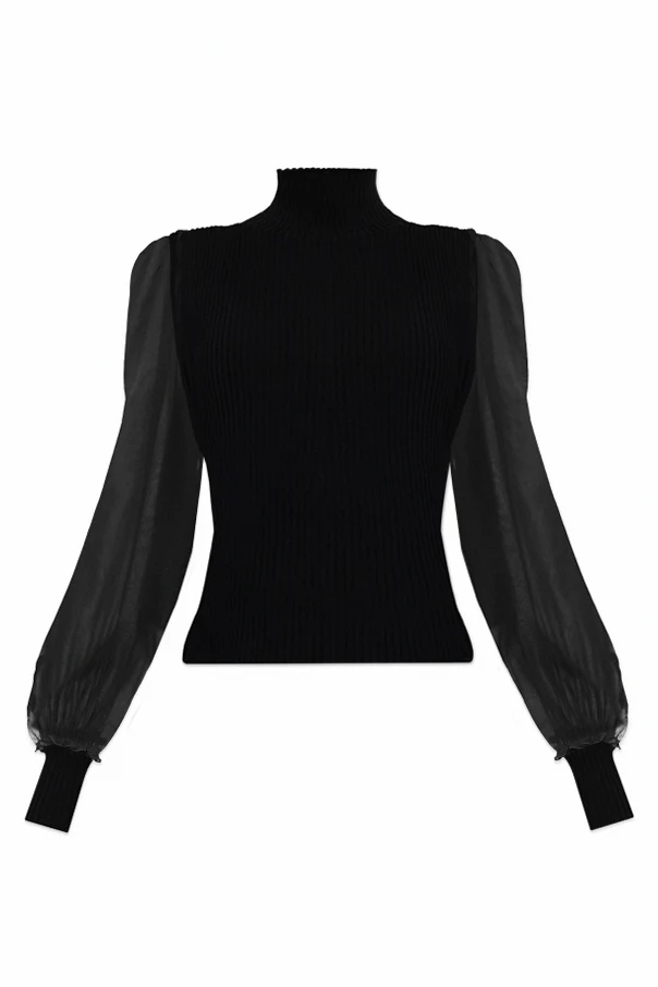 CZARNY Wełniany top