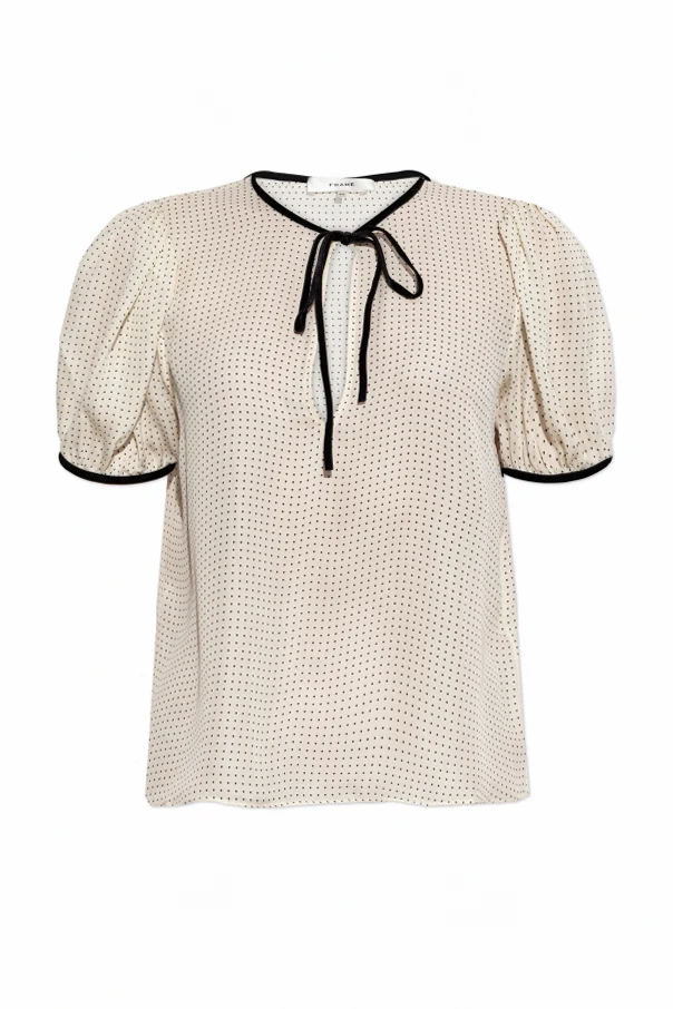 kremowy Jedwabny top