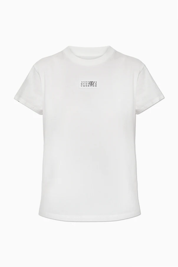 BIAŁY  T-shirt z naszywką z logo