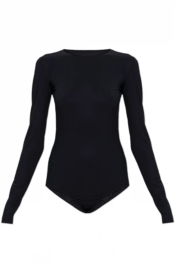 CZARNY Body z długimi rękawami