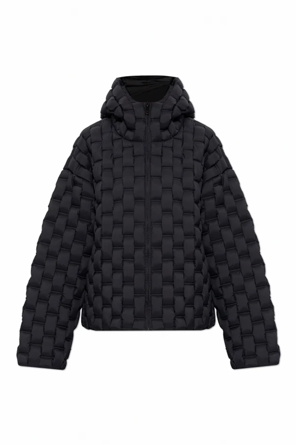 BLACK Down jacket with hood