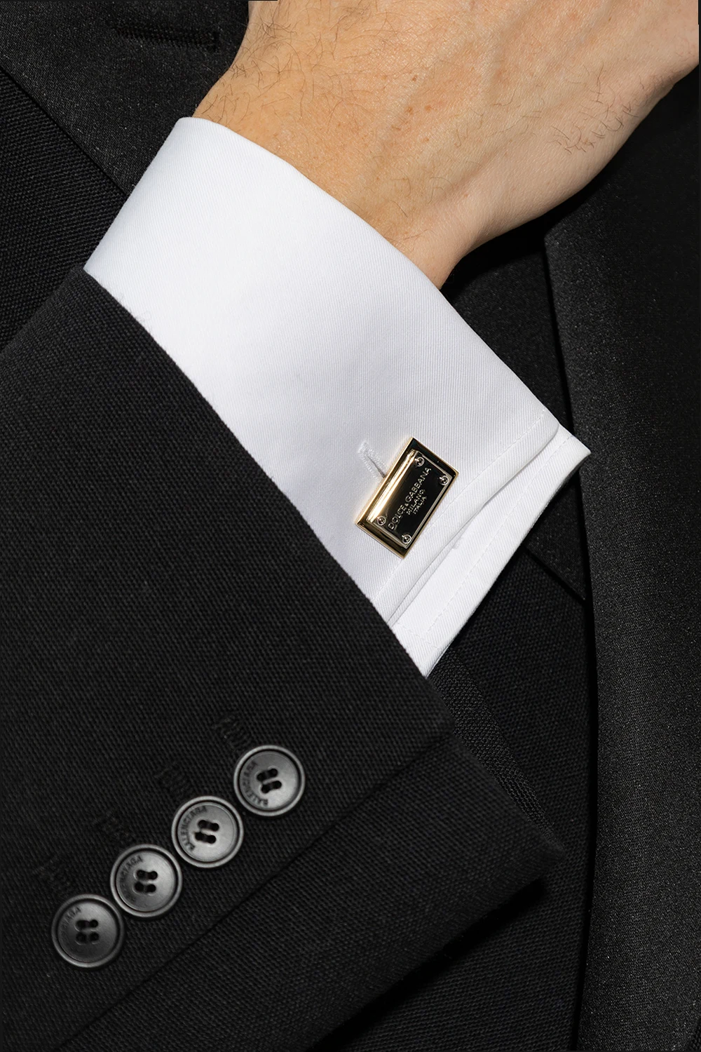 Logo-engraved cufflinks