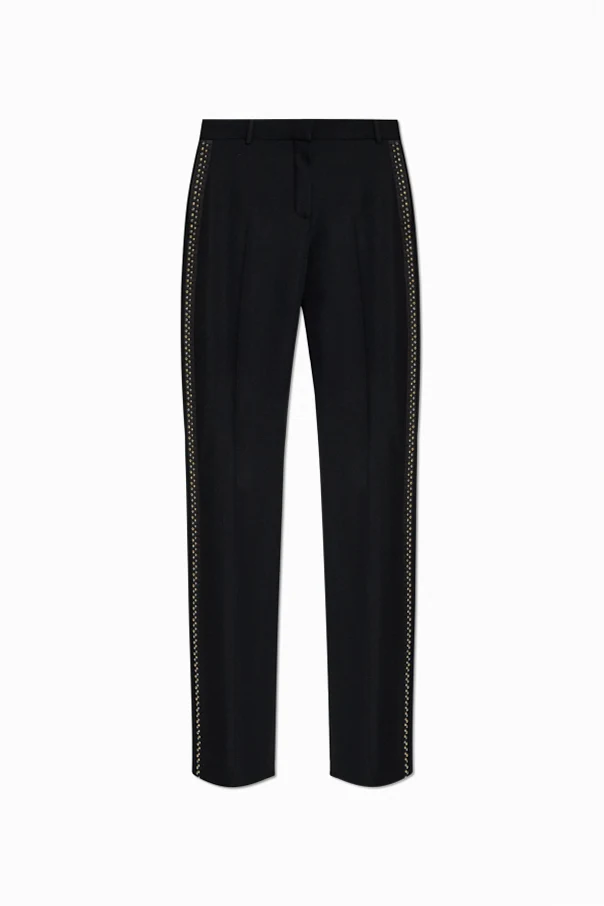 BLACK Pleated trousers with studs