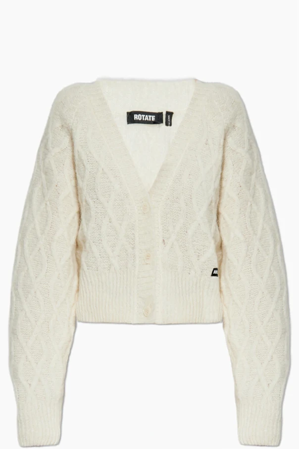 kremowy Kardigan z naszywką z logo