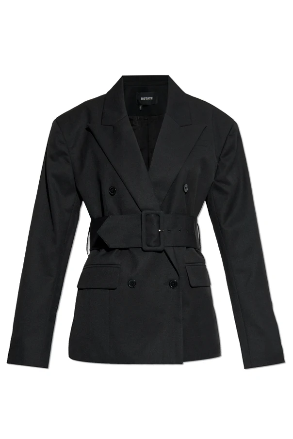 CZARNY Dwurzędowa marynarka z zamkniętymi klapami