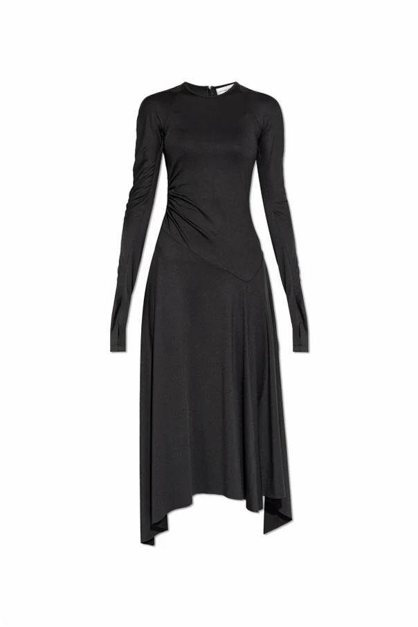 SCHWARZ Kleid mit dekorativer Drapierung