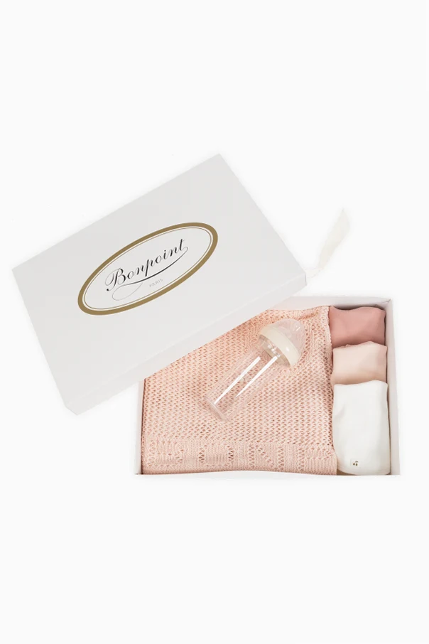 ROSA Set: Decke, Dreierpack Lätzchen, Flasche