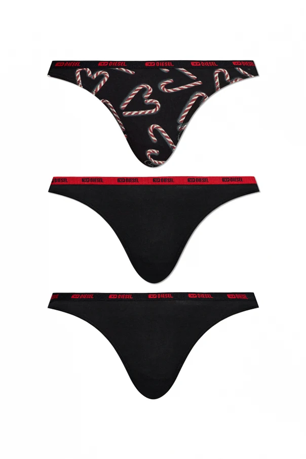 CZARNY Trójpak stringów `STARS-UTLT-3PACK`