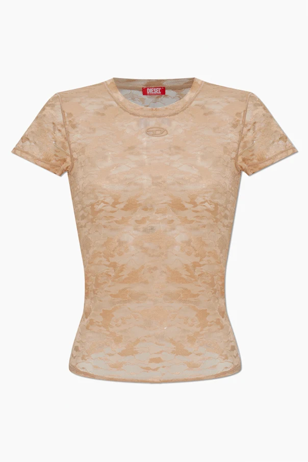 beżowy Koronkowy T-shirt ‘KASIA-UTLT’