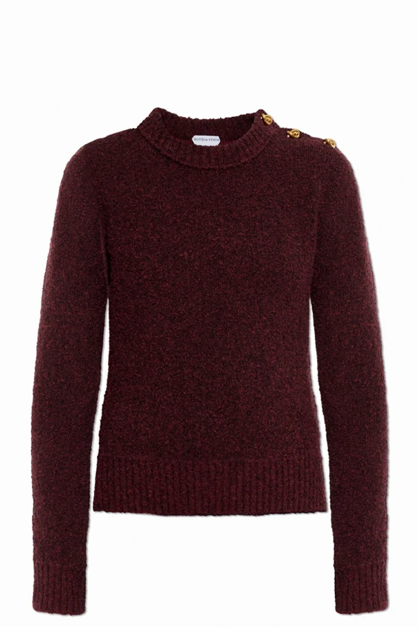 BURGUNDER Pullover mit Wollbesatz