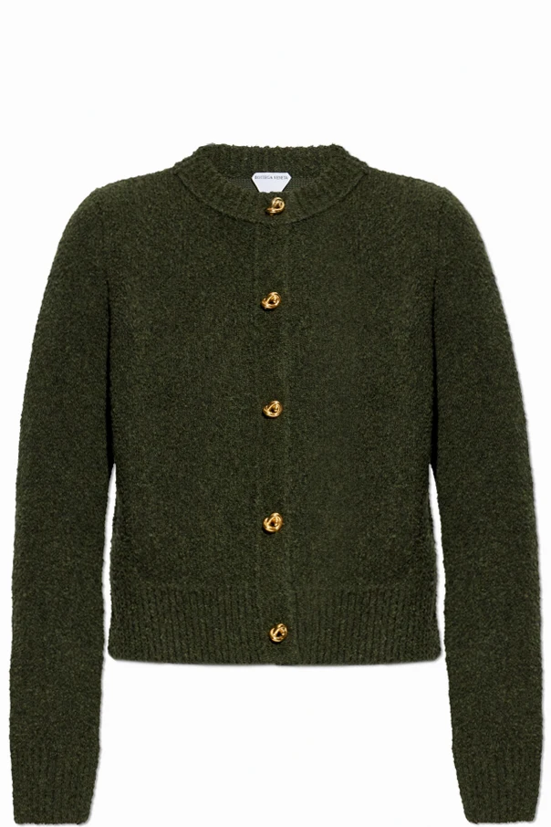 GRÜN Cardigan mit Wollbesatz