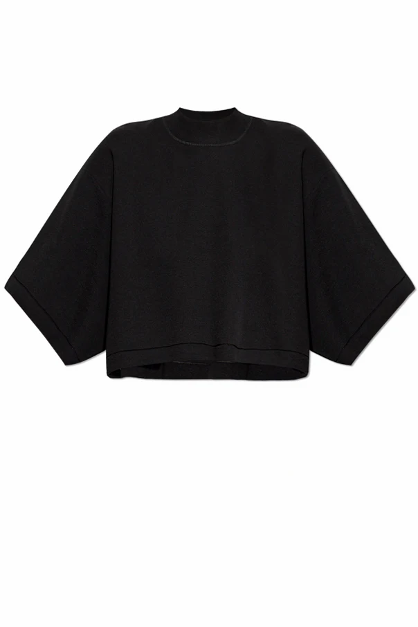 SCHWARZ Kurzes Top im Oversize-Stil