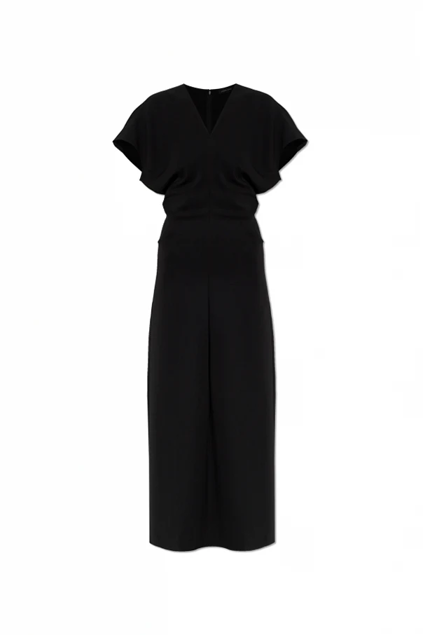 SCHWARZ Kleid mit V-Ausschnitt