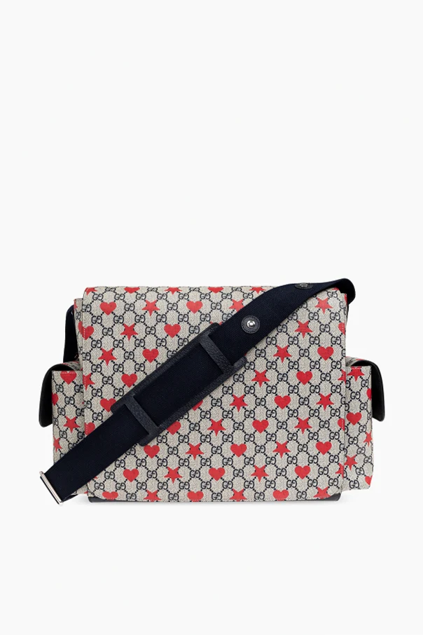 beige Monogrammed diaper bag