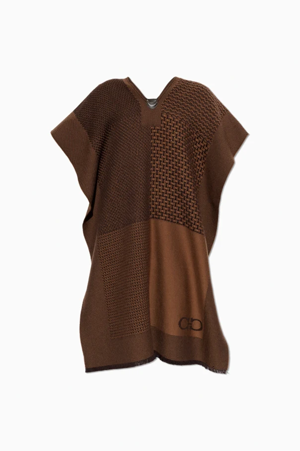 BRAUN Wollponcho mit Logo