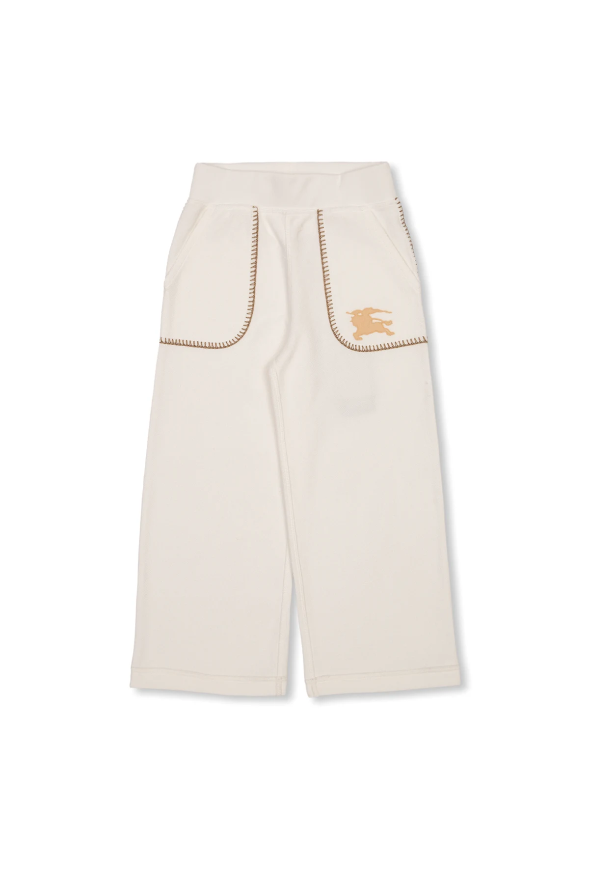 Trousers with logo patch
