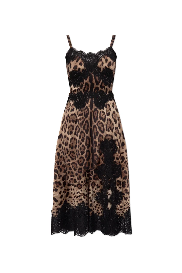 BEIGE Kleid mit Animal-Print