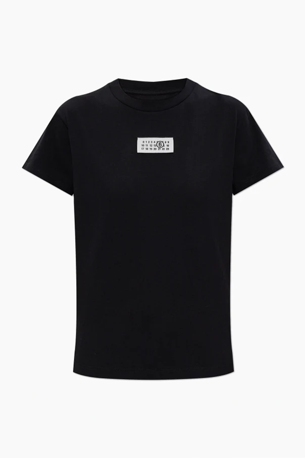 CZARNY T-shirt z logo