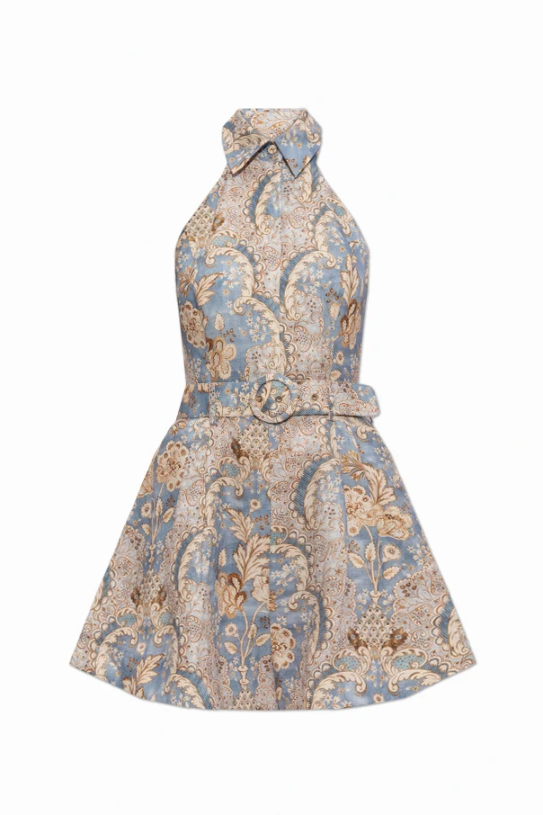 BLAU Ärmelloser Leinenoverall