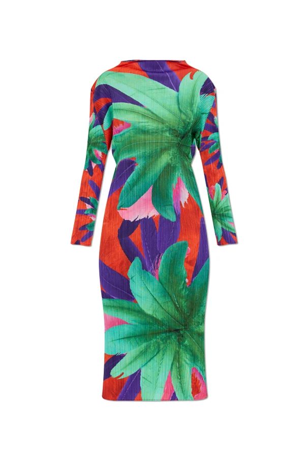 MEHRFARBIG Plissiertes Kleid