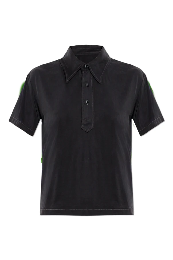 SCHWARZ Polo mit kurzen Ärmeln