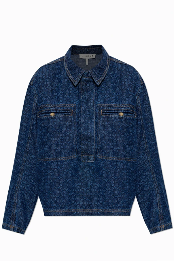 NAVY BLUE "Ruxa" denim shirt