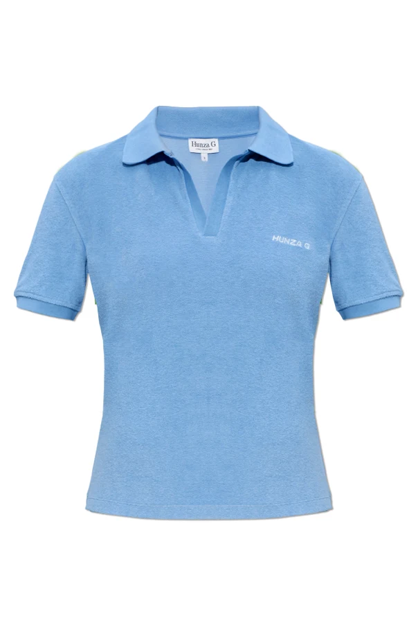 BLUE Polo made of ‘frotte` cotton