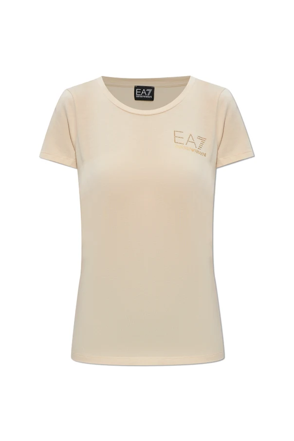 BEIGE T-Shirt mit glänzenden Pailletten