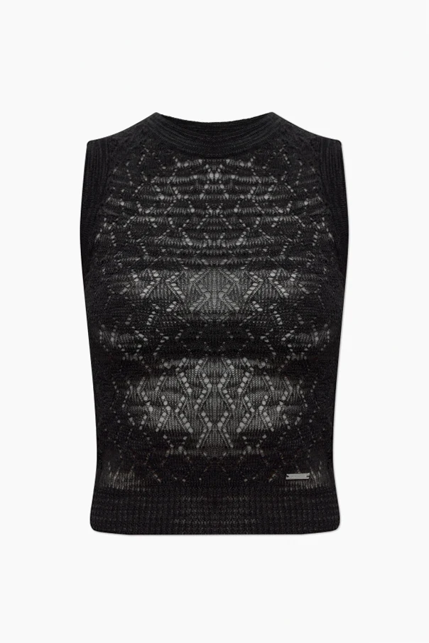 CZARNY Transparentny top