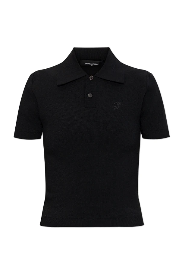 CZARNY Polo z logo