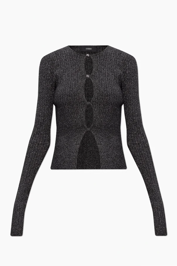 SCHWARZ Strickjacke mit metallisiertem Faden