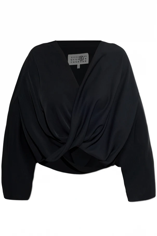 CZARNY Drapowany top