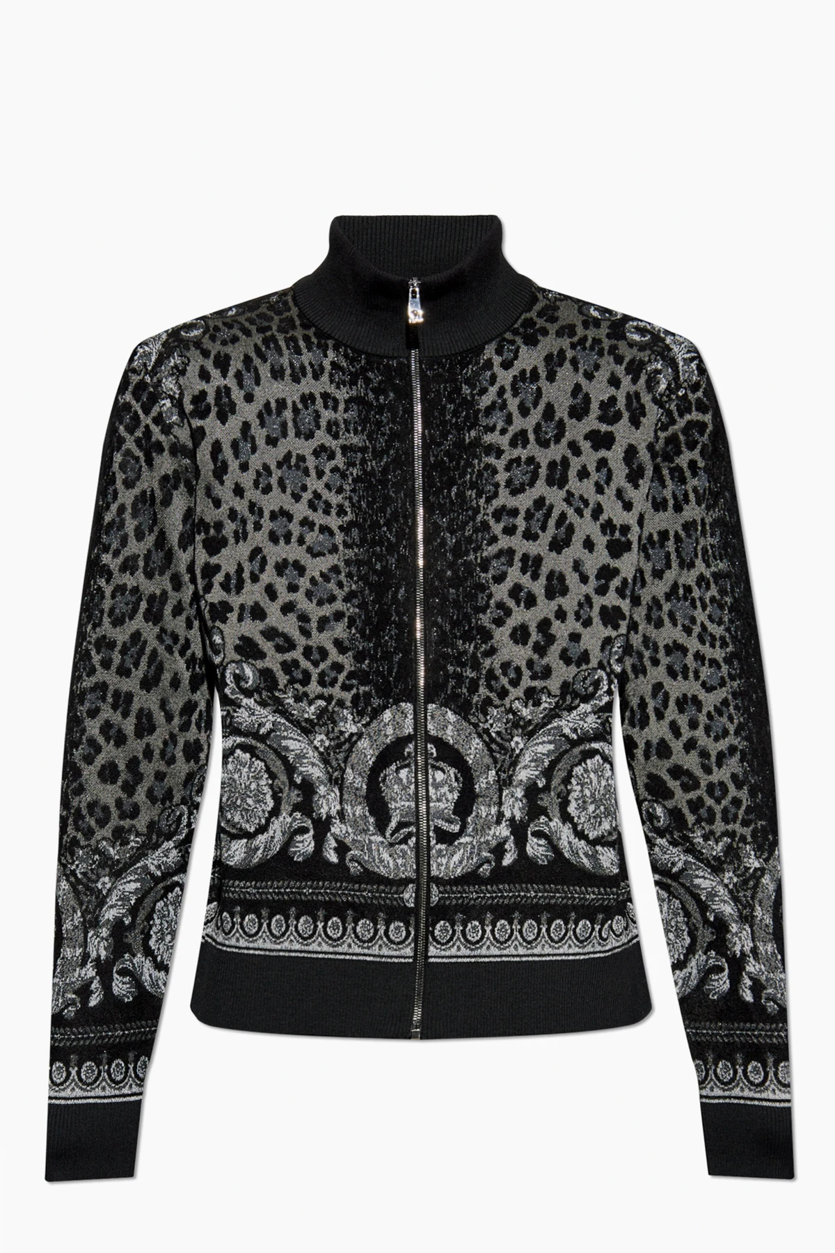 BLACK Cardigan with embroidered pattern