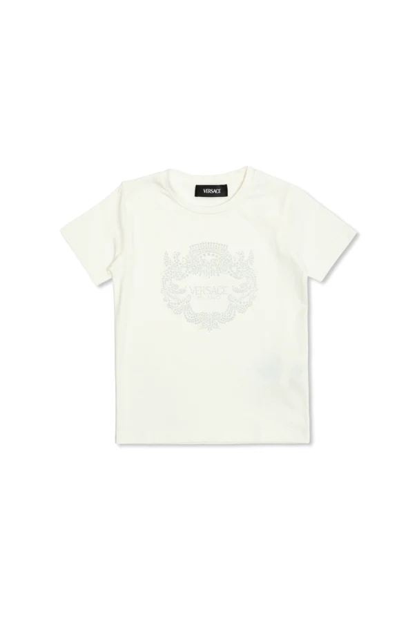 BIAŁY  T-shirt z połyskującym nadrukiem