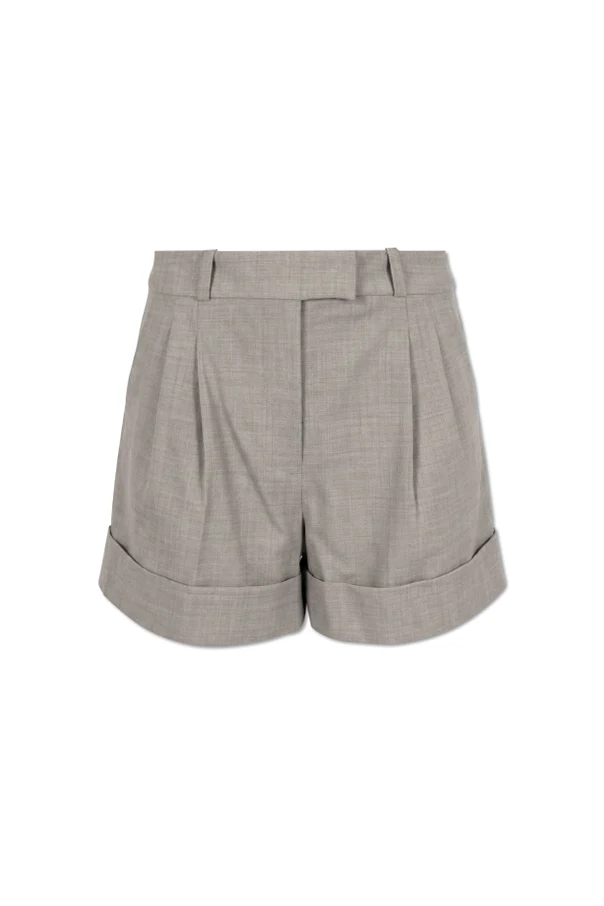 SZARY Szorty z zaszewkami