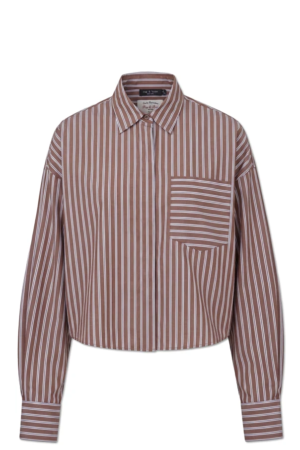 BRĄZOWY Top typu `oversize`