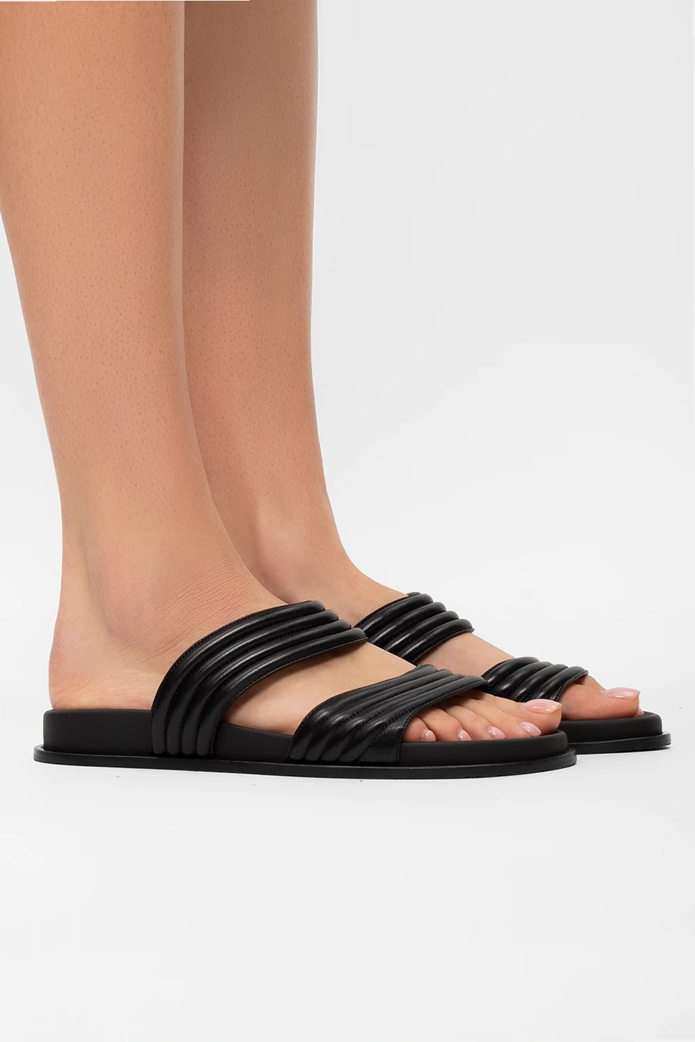 Leather slides