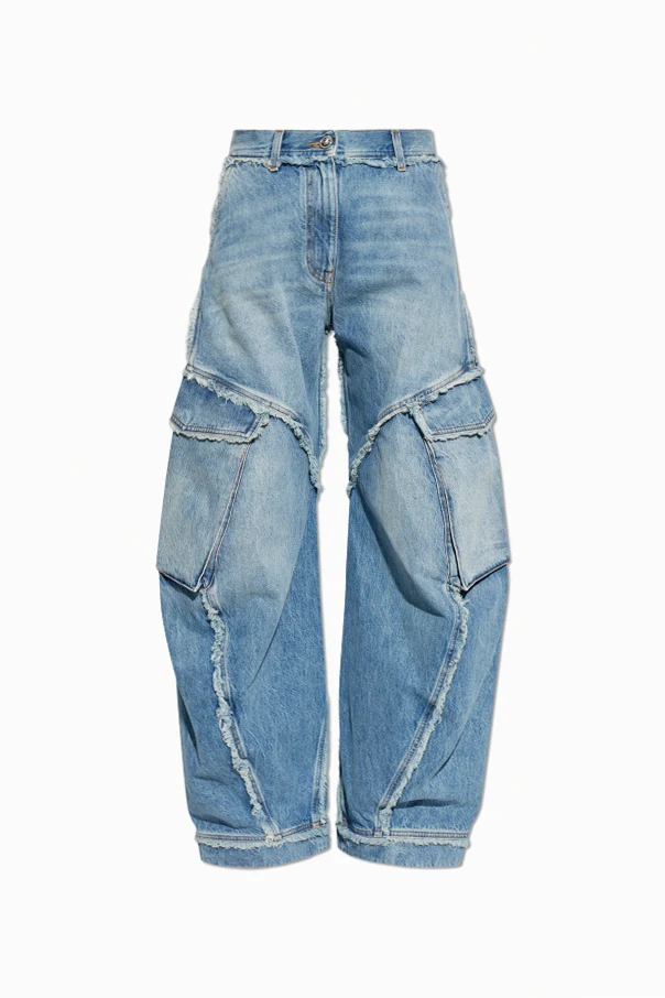 NIEBIESKI Jeansy typu `cargo`