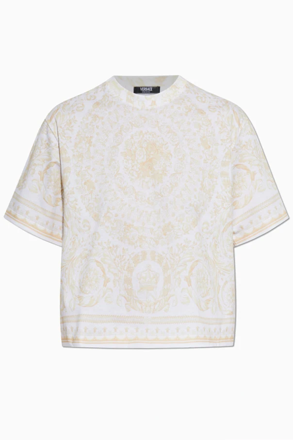 BIAŁY  Bawełniany t-shirt z nadrukiem