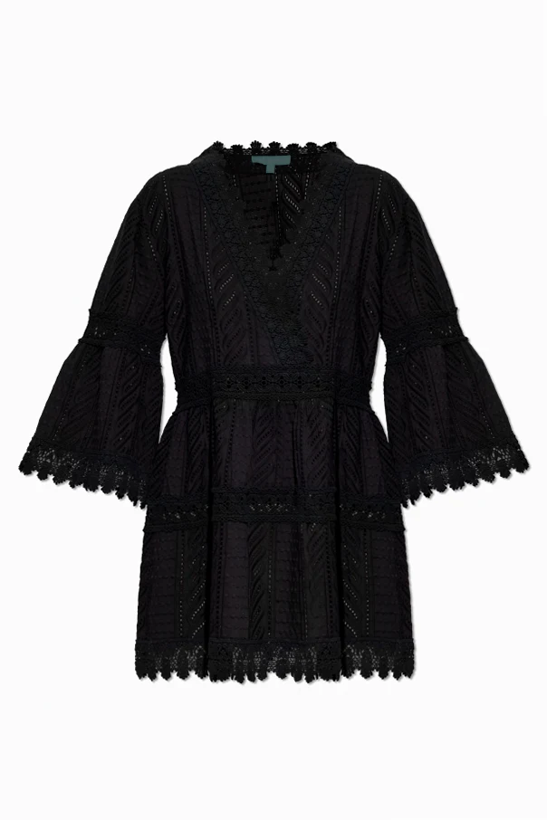 BLACK Cotton dress with flared sleeves