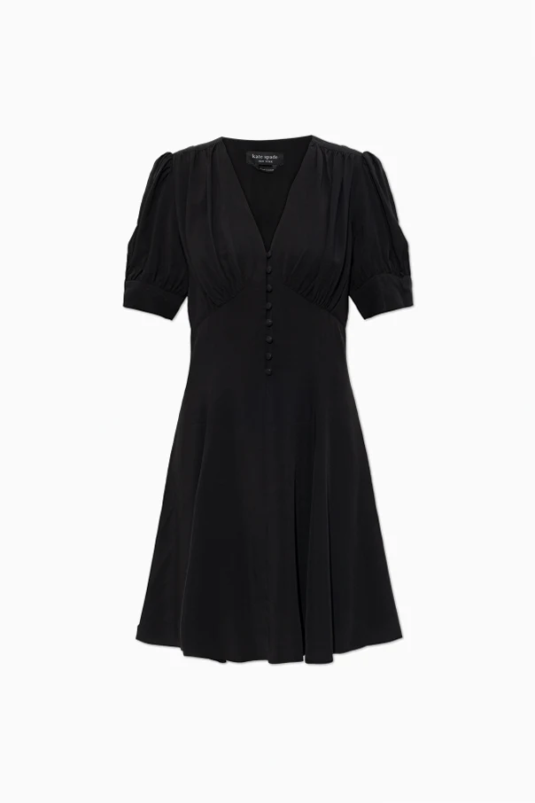 SCHWARZ Kleid mit kurzen Ärmeln