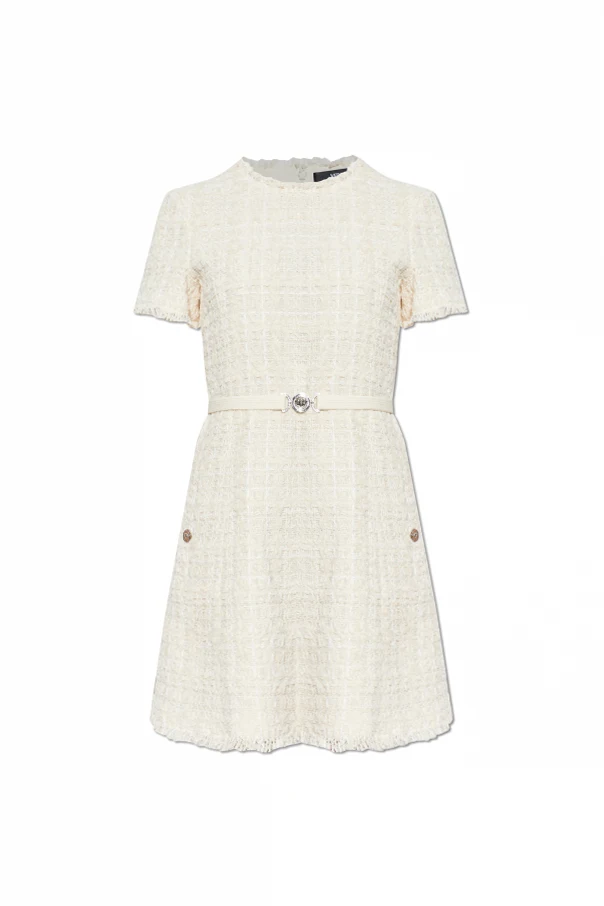 CREME Tweed-Kleid mit Lurexfaden