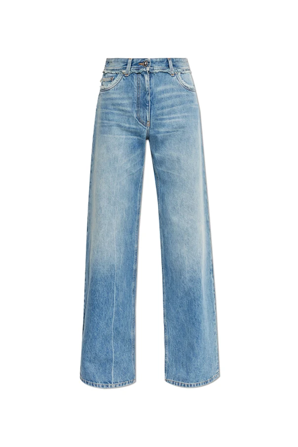 NIEBIESKI Jeansy z efektem `vintage`