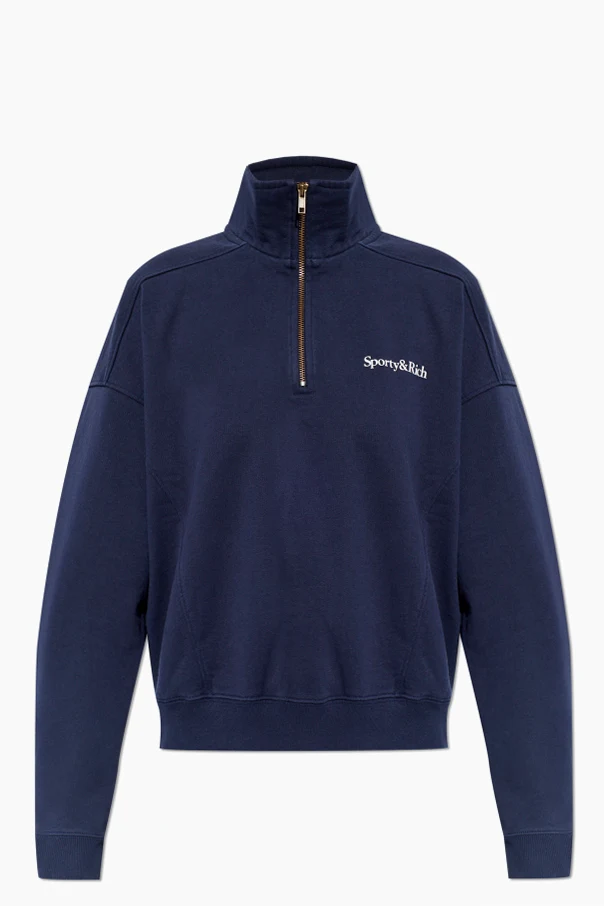 MARINEBLAU Sweatshirt mit Stehkragen