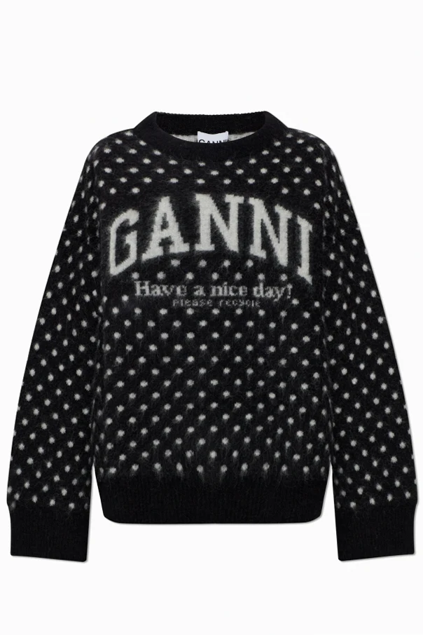 SCHWARZ Pullover mit Punktmuster