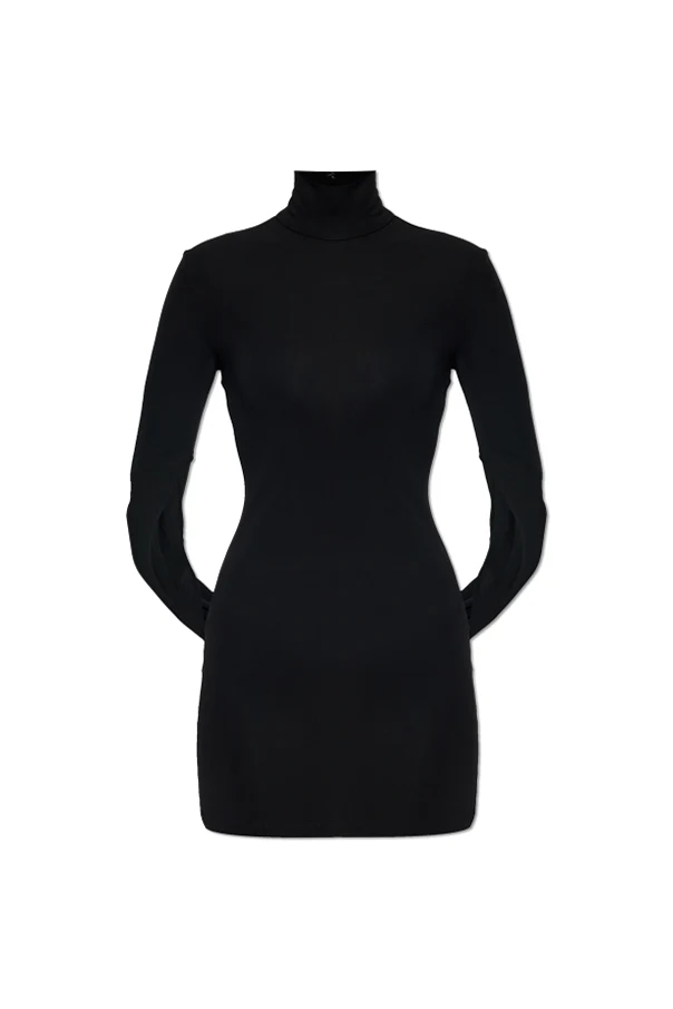 SCHWARZ Kleid mit langen Ärmeln