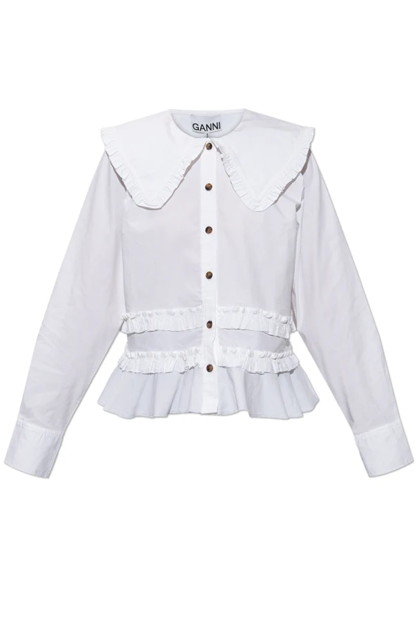 WEISS Bluse mit Rüschen